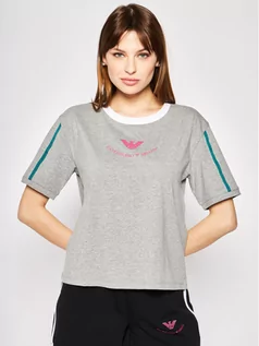 Koszulki i topy damskie - Emporio Armani EA7 T-Shirt 3HTT08 TJ29Z 3905 Szary Regular Fit - grafika 1