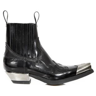 Buty New Rock M.7950P-C11 Antik Negro Itali Negro West Neg-Acer Tacon Acero-44 - Botki męskie - miniaturka - grafika 1