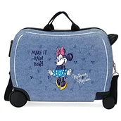 Walizki - Disney Minnie Make it Rain Bows, walizka dziecięca, niebieska, 50 x 38 x 20 cm, twardy plastik, boczne zamknięcie, 34 l, 1,8 kg, 4 koła, bagaż podręczny - miniaturka - grafika 1