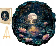 Puzzle - PUZZLE DREWNIANE DUŻE 300 ELEMENTÓW W DREWNIANYM PUDEŁKU LILIE WODNE 3D - miniaturka - grafika 1