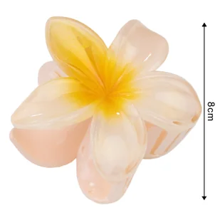 KLAMRA KWIAT szczęka duża SPINKA do włosów kwiatek Kwiat Plumerii HAWAJSKA - Ozdoby do włosów - miniaturka - grafika 1