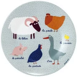 Talerz Deserowy Fi 20 Cm Dla Dzieci, Seria Farma Maison Petit Jour - Miseczki i talerzyki dla dzieci - miniaturka - grafika 1