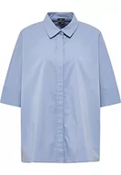 Bluzki damskie - DreiMaster Klassik Damska bluzka koszulowa, szaro-niebieska, XL, szary/niebieski, XL - miniaturka - grafika 1