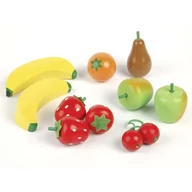 Zabawki AGD - Bigjigs Toys DREWNIANE OWOCE w skrzyneczce 10 el. T0131 - miniaturka - grafika 1