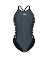 Stroje kąpielowe - Arena Damski strój kąpielowy ikony szybki tylny panel jednoczęściowy asfalt-czarno-biało-czarny, 34A, Asfalt-czarno-biało-czarny, 38 - miniaturka - grafika 1