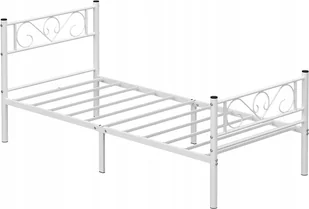 Białe pojedyncze łóżko Loft metalowy stelaż industrialny skandynawski - Łóżka - miniaturka - grafika 1