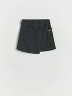 Sukienki i spódniczki dla dziewczynek - Reserved - Kopertowa spódnica w paski - czarny - miniaturka - grafika 1