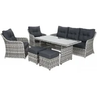 Meble ogrodowe - HOME &amp; GARDEN Meble ogrodowe technorattanowe Bergamo Light Grey / Grey Melange 456235 - miniaturka - grafika 1