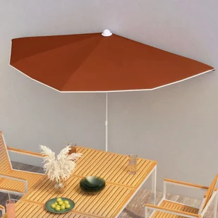 vidaXL Półokrągły parasol ogrodowy na słupku, 180x90 cm, terakota 315564 - Parasole ogrodowe - miniaturka - grafika 9