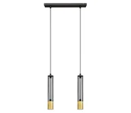 Lampy sufitowe - LED Żyrandol na lince BARS 2xGU10/4,8W/230V czarny/złoty - miniaturka - grafika 1