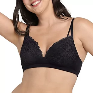 Maidenform Damski, bezfiszbinowy biustonosz z miękkim wsparciem i wysokim komfortem, bez fiszbin, wygodny koronkowy biustonosz, Czarny, L - Biustonosze - miniaturka - grafika 1
