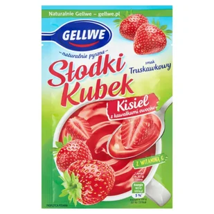 GELLWE GELLWE SK KISIEL TRUSKAWKGELLWE SŁODKI KUBEK KISIEL TRUSKAWKOWY Z OWOCAMI 30G zakupy dla domu i biura 43559723 - Batoniki - miniaturka - grafika 1