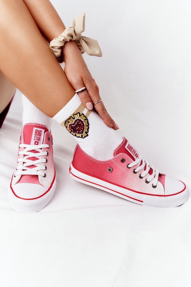 Damskie Trampki BIG STAR HH274130 Ombre Czerwone-38