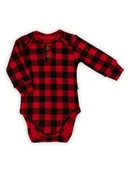 Body dla niemowląt - Niemowlęce body polo z długim rękawem w kratkę czerwono-czarne Nicol,r.56 - miniaturka - grafika 1