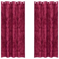 Zasłony - vidaXL Zasłona z zasłonami 2 pcs Czerwone wino 260 x 140 cm Aksamit - miniaturka - grafika 1