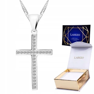 Łańcuszek srebrny naszyjnik 925 Krzyż Krzyżyk - Łańcuszki - miniaturka - grafika 1