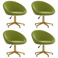 Krzesła - vidaXL Krzesła stołowe 4 szt. jasnozielone obite aksamitem 3089537 - miniaturka - grafika 1