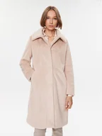 Płaszcze damskie - Guess Futro W2BL13 WETS0 Beżowy Regular Fit - miniaturka - grafika 1