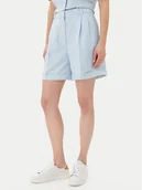 Spodenki damskie - Tommy Hilfiger Szorty materiałowe WW0WW44767 Błękitny Regular Fit - miniaturka - grafika 1