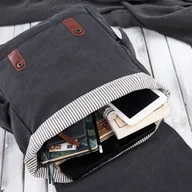 Plecaki - Plecak męski A4 ze skóry wegańskiej PAOLO PERUZZI E-03-MC grafitowy - miniaturka - grafika 1