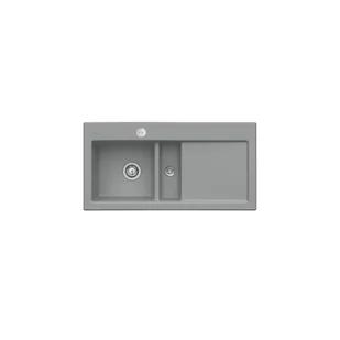 Villeroy & Boch Villeroy&Boch Subway 60 Zlewozmywak ceramiczny 1,5-komorowy lewy 100x51 cm z korkiem pop-up do wbudowania z ociekaczem szary Stone 677002SL - Zlewozmywaki - miniaturka - grafika 2