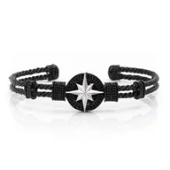 Bransolety męskie - Bransoletka metalowa w kolorze czarnym EM 27 - EM Men's Accessories - miniaturka - grafika 1