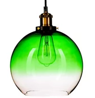 Lampy sufitowe - Lampa wisząca kula szklana 25cm zielona - miniaturka - grafika 1