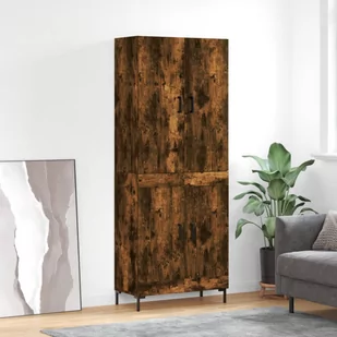 vidaXL Witrynka przydymiony dąb 69,5x34x180 cm materiał drewnopochodny - Witryny - miniaturka - grafika 1