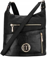 Torebki damskie - Torebka Damska Listonoszka Monnari Wodoodporna Czarna Kieszonki Pojemna - miniaturka - grafika 1