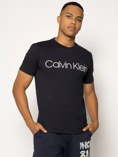 Koszulki męskie - Calvin Klein T-Shirt Logo K10K104063 Granatowy Regular Fit - grafika 1