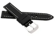 Akcesoria do zegarków - Skórzany pasek do zegarka 24 mm JVD R41201-24 czarny - miniaturka - grafika 1