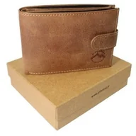Portfele - Portfel Męski Skórzany EL FORREST Mały Skóra Bydlęca Poziomy Z Zapinką Jedno Skrzydełko 851 08 RFID BRĄZOWY 11 x 8 x 2 [cm] - miniaturka - grafika 1