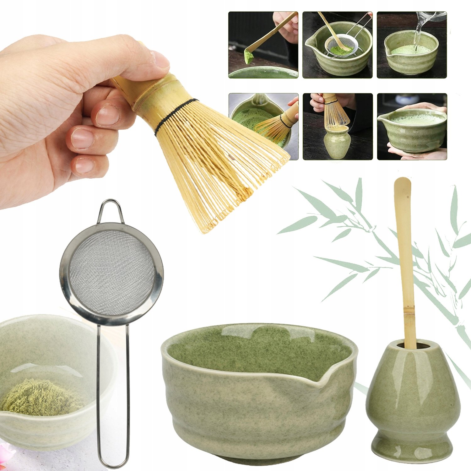 5 Szt Zestaw Do Parzenia Matcha Do Parzenia Herbaty Matcha,mieszadło Matchy
