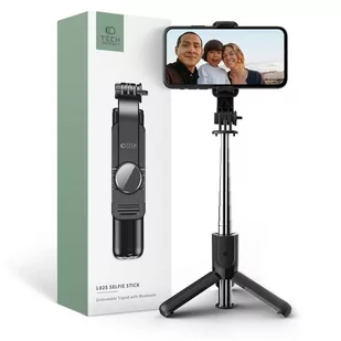 TECH-PROTECT L02S WIRELESS SELFIE STICK TRIPOD BLACK - Selfie stick - miniaturka - grafika 1