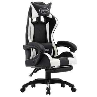 Krzesło gamingowe Luxe 64x65x111,5-119 biało-czarn - Fotele gamingowe - miniaturka - grafika 1