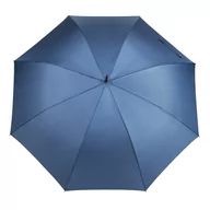 Parasole - Parasol długi męski Blue Drop ze skórzaną rączką, granat - miniaturka - grafika 1