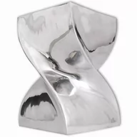 Taborety i hokery - Vida Taboret/Stolik boczny o skręconym kształcie z aluminium srebrny V-243507 - miniaturka - grafika 1