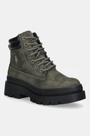 Botki damskie - U.S. Polo Assn. botki SHONA001 damskie kolor zielony na płaskim obcasie SHONA001W/EHY1 - miniaturka - grafika 1