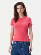Koszulki i topy damskie - Tommy Jeans T-Shirt Tonal Linear DW0DW20315 Różowy Slim Fit - miniaturka - grafika 1