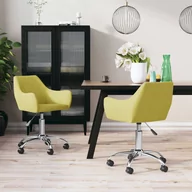 Krzesła - shumee Obrotowe krzesła stołowe 2 szt. zielone obite tkaniną - miniaturka - grafika 1