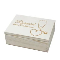Pojemniki kuchenne - Podziękowanie dla lekarza, pudełko na herbatę, herbaciarka z imieniem - miniaturka - grafika 1