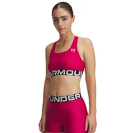 Bielizna sportowa damska - Biustonosz treningowy Under Armour UA Hg Authentics Mid Branded - czerwony - miniaturka - grafika 1