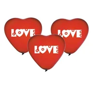 Balony i akcesoria - Gemar Balloons Balony 10", serca, GEMAR, czerwone LOVE, 5 szt CRS/P149 - miniaturka - grafika 1