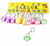 Breloczki dla dzieci - SOWA KOLOROWY BRELOK DO KLUCZY ZAWIESZKA DO PLECAKA DLA DZIECI ZESTAW 12SZT - miniaturka - grafika 1