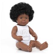 Lalki dla dziewczynek - Miniland Lalka Dziewczynka Afroamerykanka 38Cm - miniaturka - grafika 1