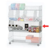 Artykuły do ekspozycji w sklepie - B2B Partner Kosze druciane nastawne 600x430x310 mm, biały 257031 - miniaturka - grafika 1