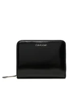 Portfele - Calvin Klein Mały Portfel Damski Ck Must Medium Zip Around_Shiny K60K612847 Czarny - miniaturka - grafika 1