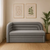 Sofy i kanapy - Sofa z Funkcją Spania FABILLO Rozkładana Lewostronna Jasnoszara Nowoczesna - miniaturka - grafika 1