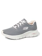Trampki damskie - Skechers Damskie trampki Arch Fit Big Appeal, Szare dzianinowe siatkowe różowe wykończenie, 37.5 EU - miniaturka - grafika 1