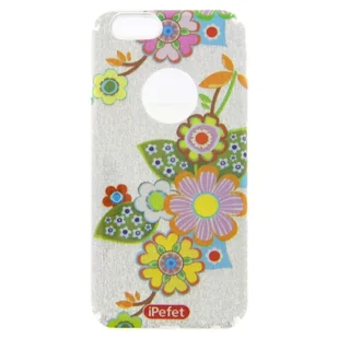 Silikonowe etui na telefon iPhone 6 z brokatowym wzorem w kwiaty, przezroczyste - Etui i futerały do telefonów - miniaturka - grafika 1